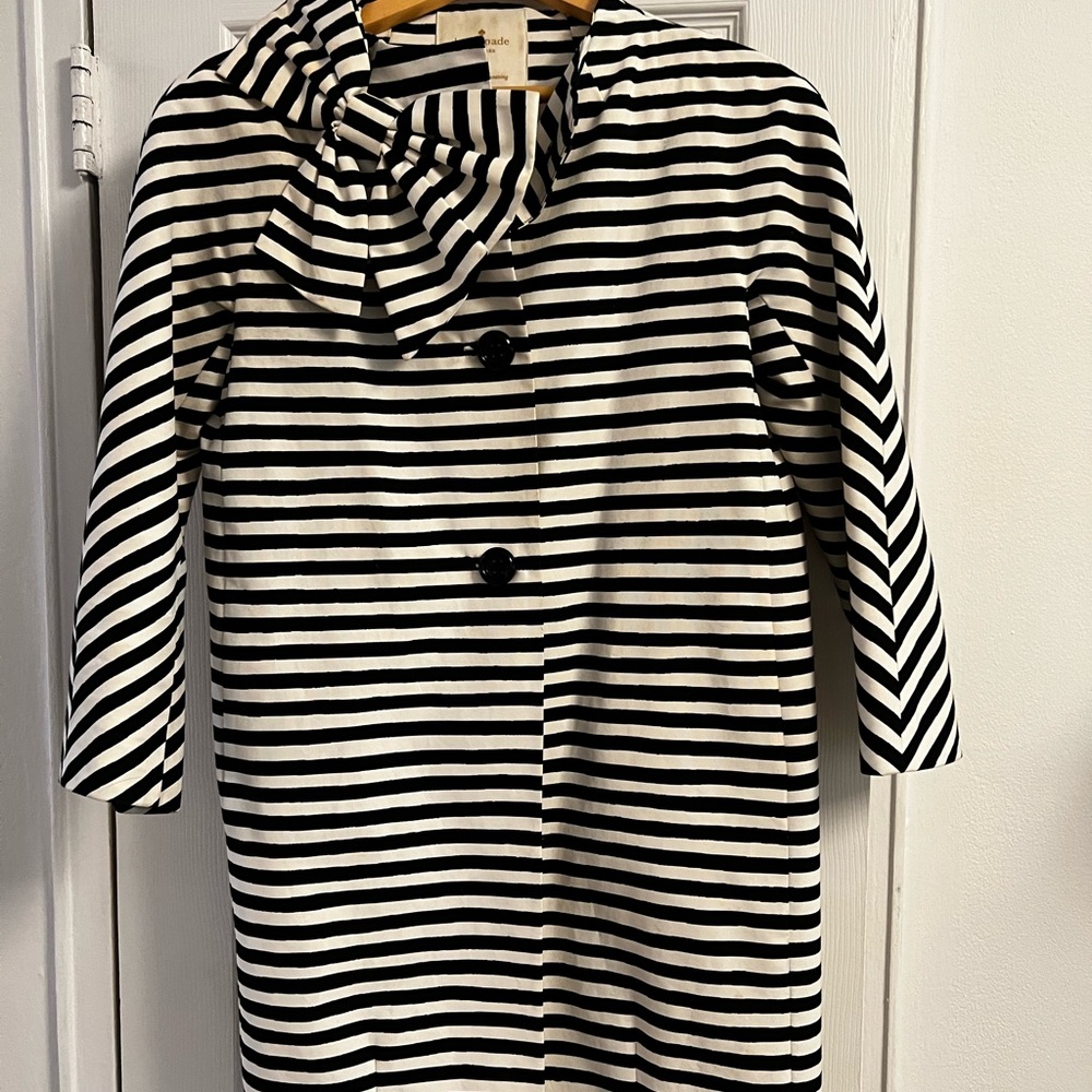 Kate Spade Dorothy Coat - black and white with bow -